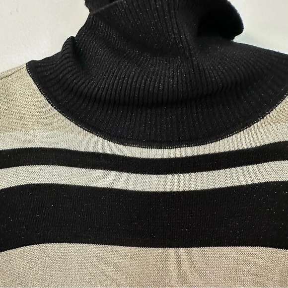 Joseph A Women's Black, Red, Gold, Striped Long Sleeve Turtle Neck Size XL GUC - Picture 5 of 9